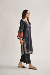 DC-0458 GREY EMBROIDERED KURTA